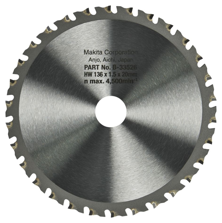 Makita Zubehör B-33526 Kreissägeblatt aus Baustahl, Spezialgröße 136x20x1,5 mm, 30 Zähne, 0 g