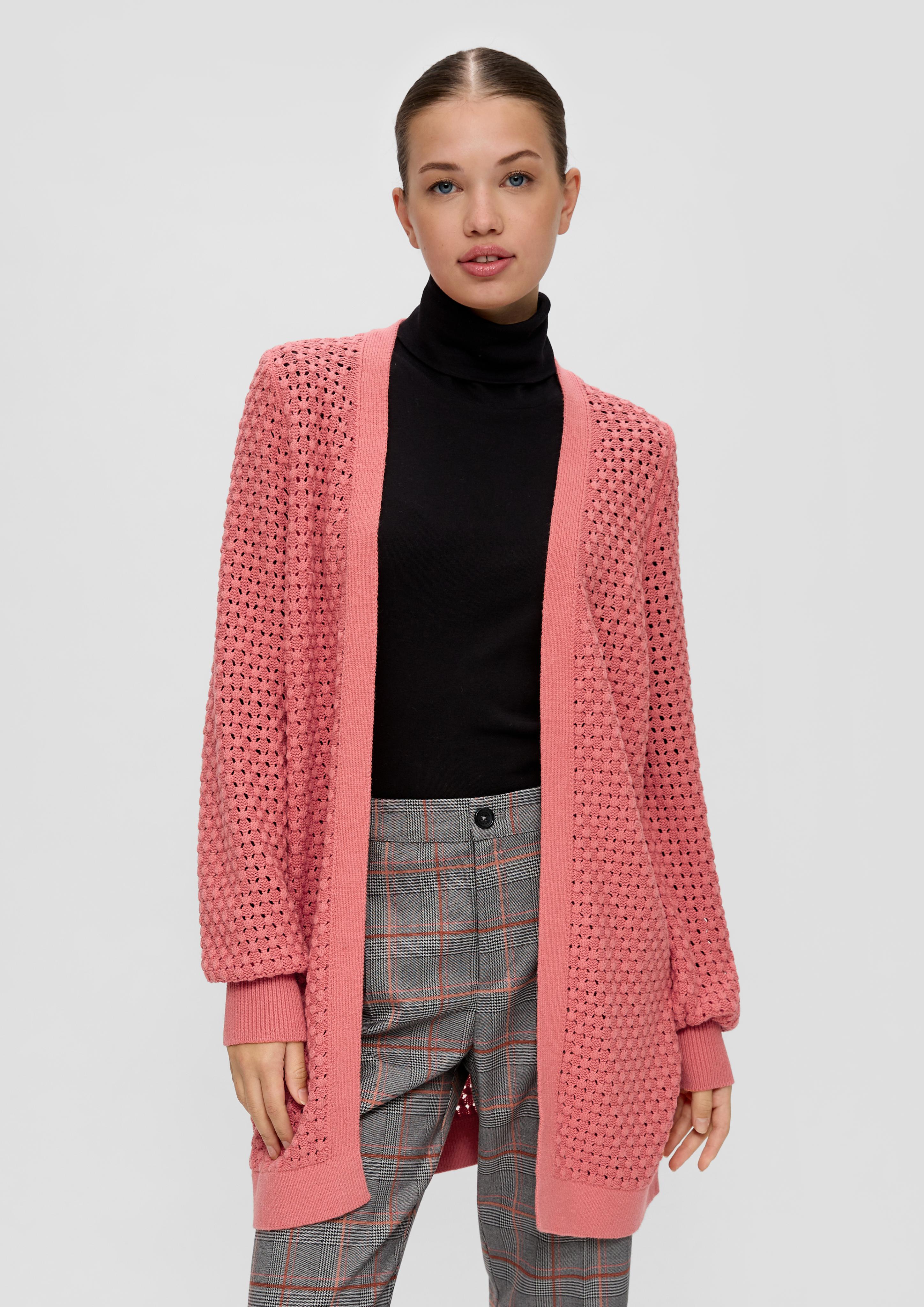 Lange Strickjacke aus Baumwollmix  2135345-2038