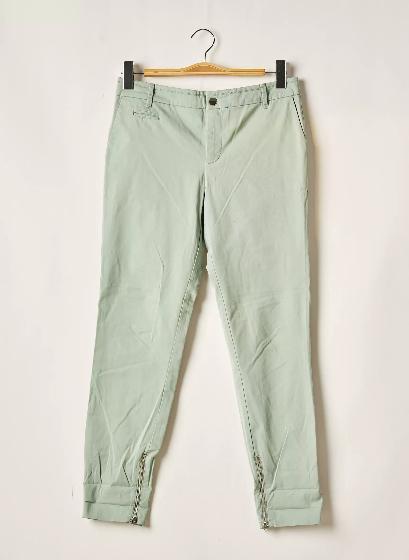 Zara Pantalons Chino Femme couleur vert