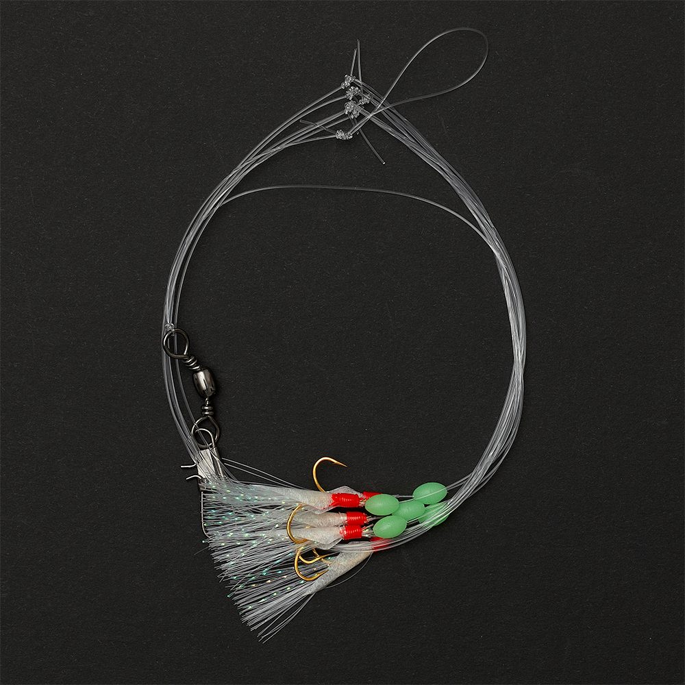 DAM Fishing Butthaken Searig 1 und 2 Hering UV Heringsvorfach Meeresvorfach Ost- und Nordsee, UV-Leuchtend