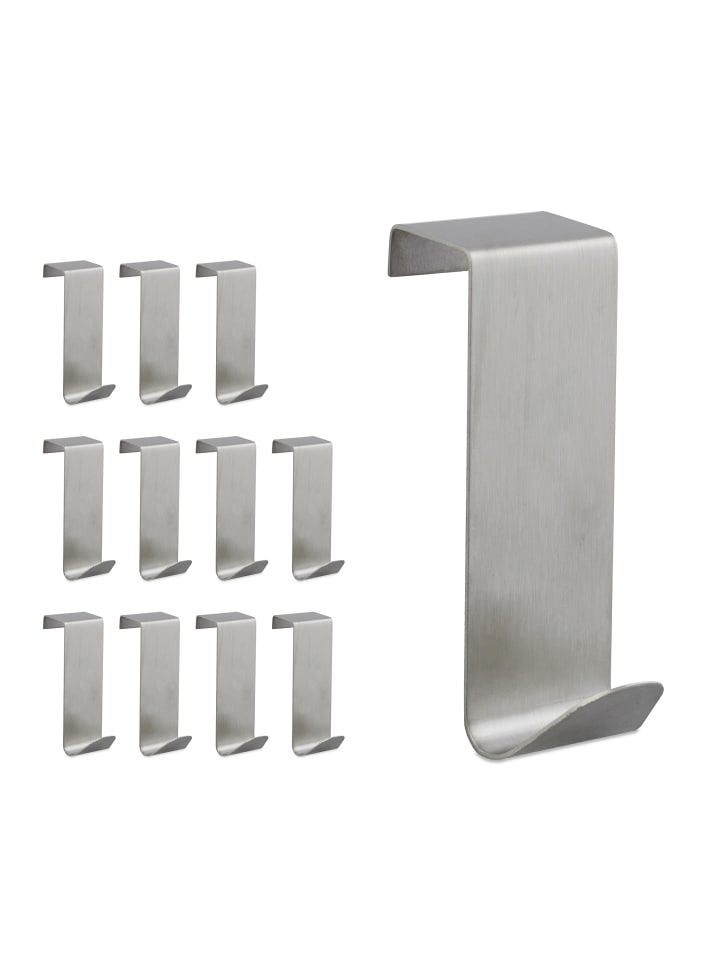 relaxdays 12x Türhaken in Silber günstig kaufen onesize