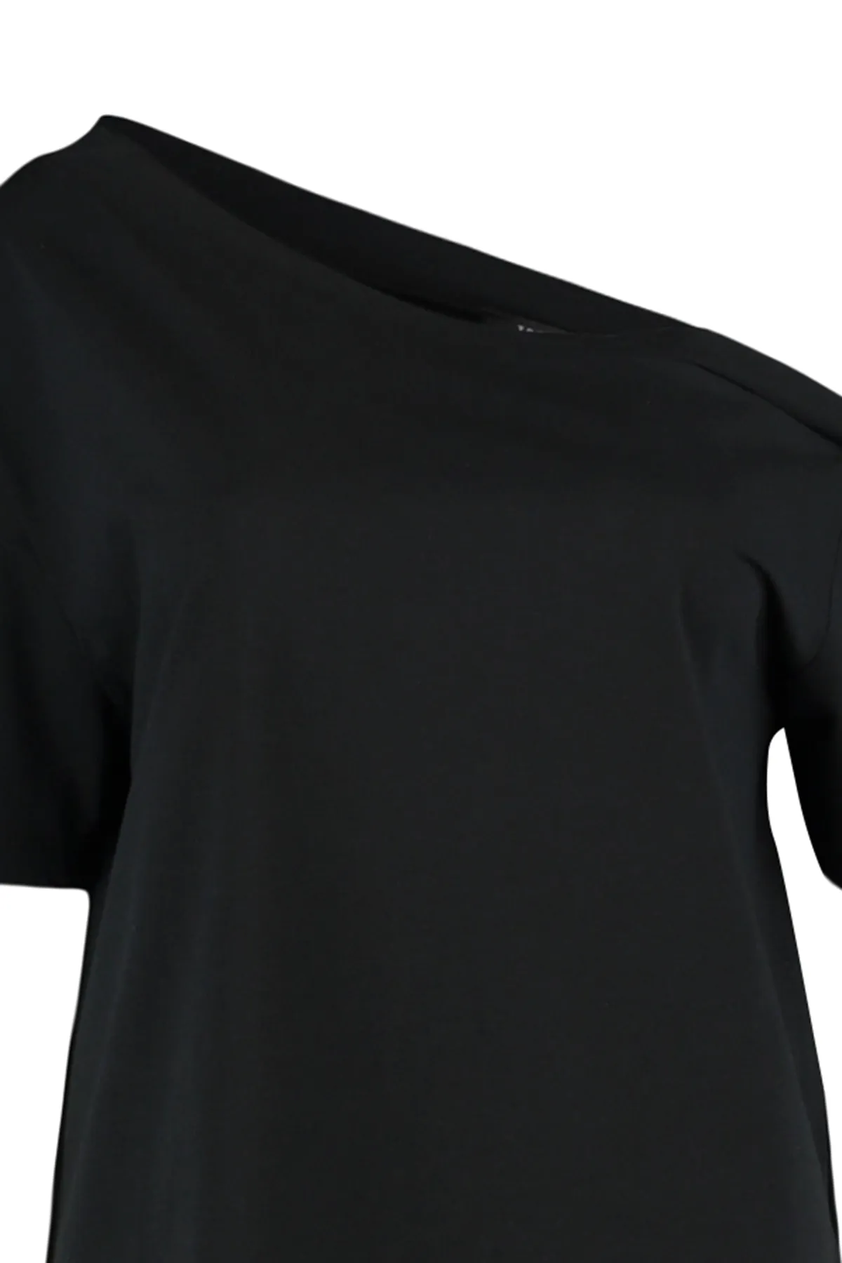 Trendyol Curve  Schwarze, schulterfreie, detaillierte Strickbluse TBSSS22AF0052