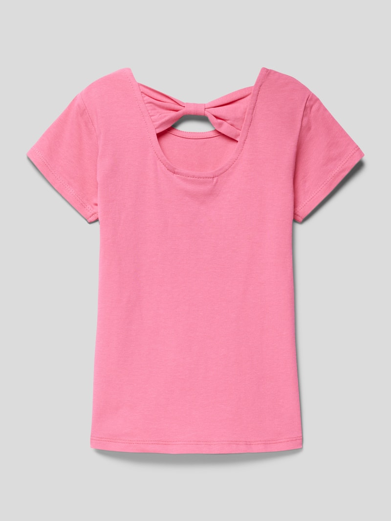 T-Shirt mit Paillettenbesatz in pink