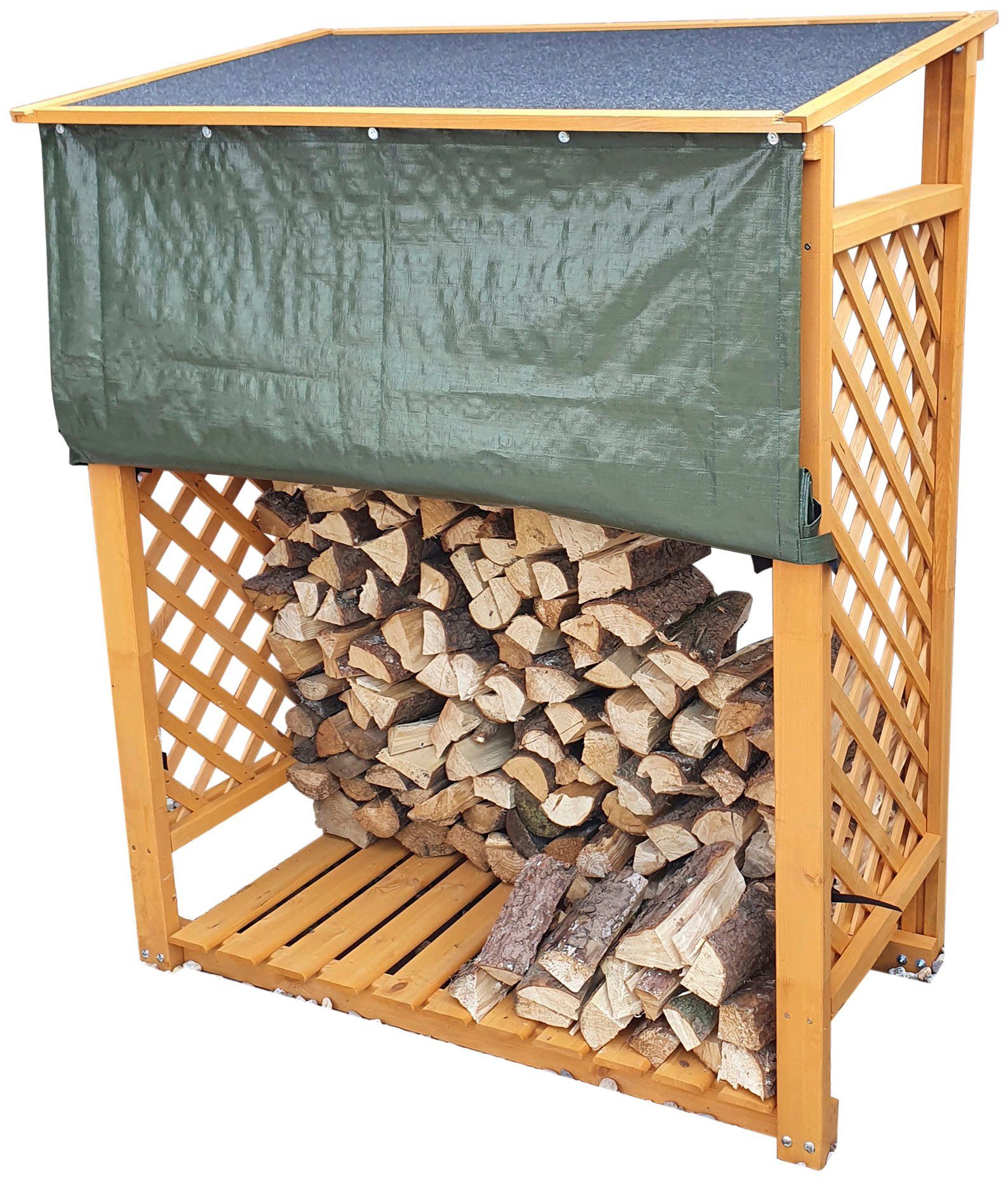 promadino Kaminholzregal Speyer, BxTxH:119,5x68x148 cm, mit Wetterschutz