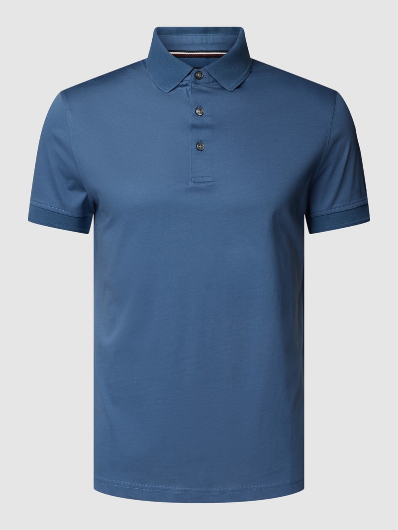 Poloshirt mit Knopfleiste in ozean blau