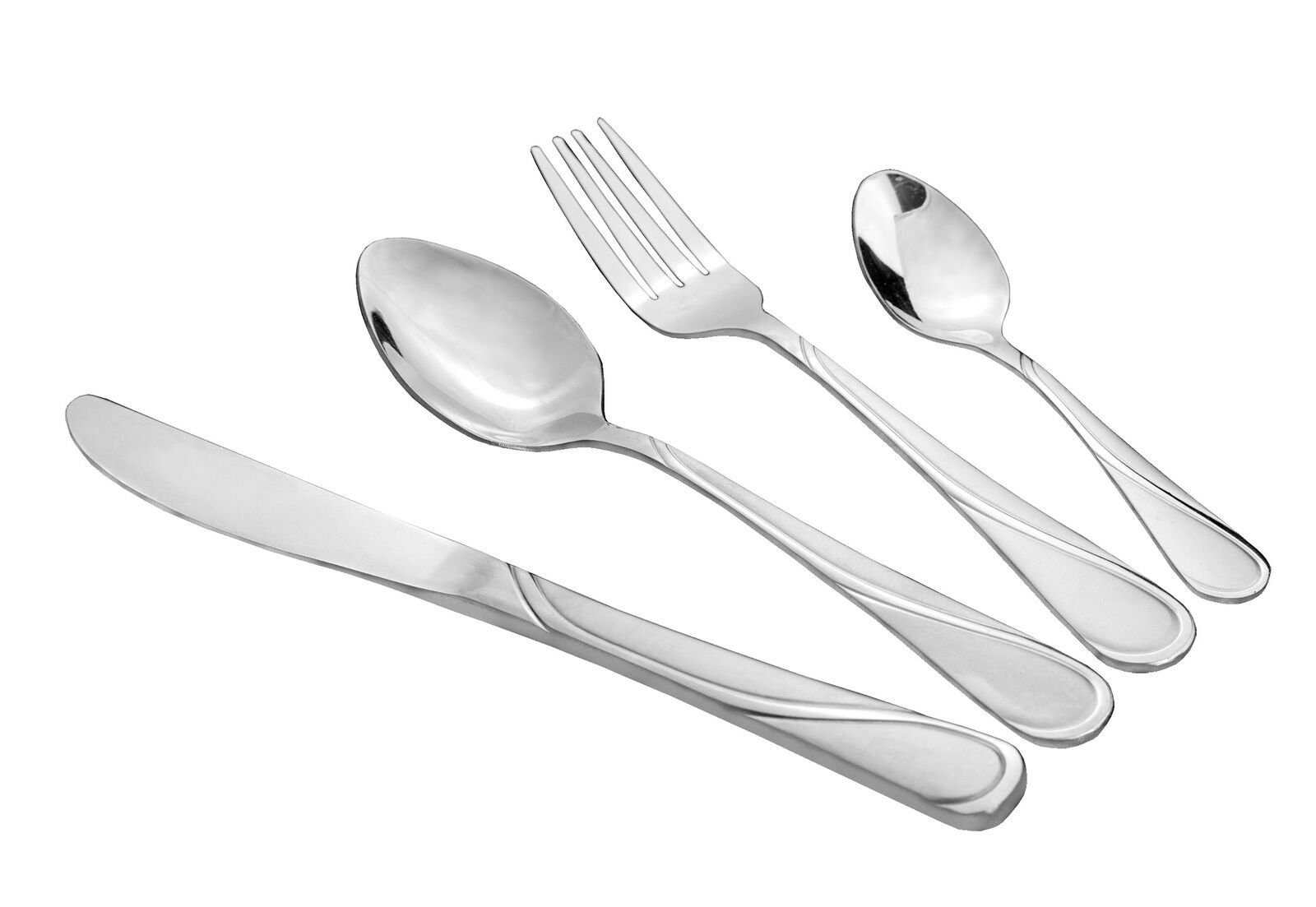 Cheffinger Besteck-Set 24 teilig Besteckset Essbesteck Elegant-Design langlebig Einsatz für Zuhause Messer Gabel Löffel Teelöffel Satin