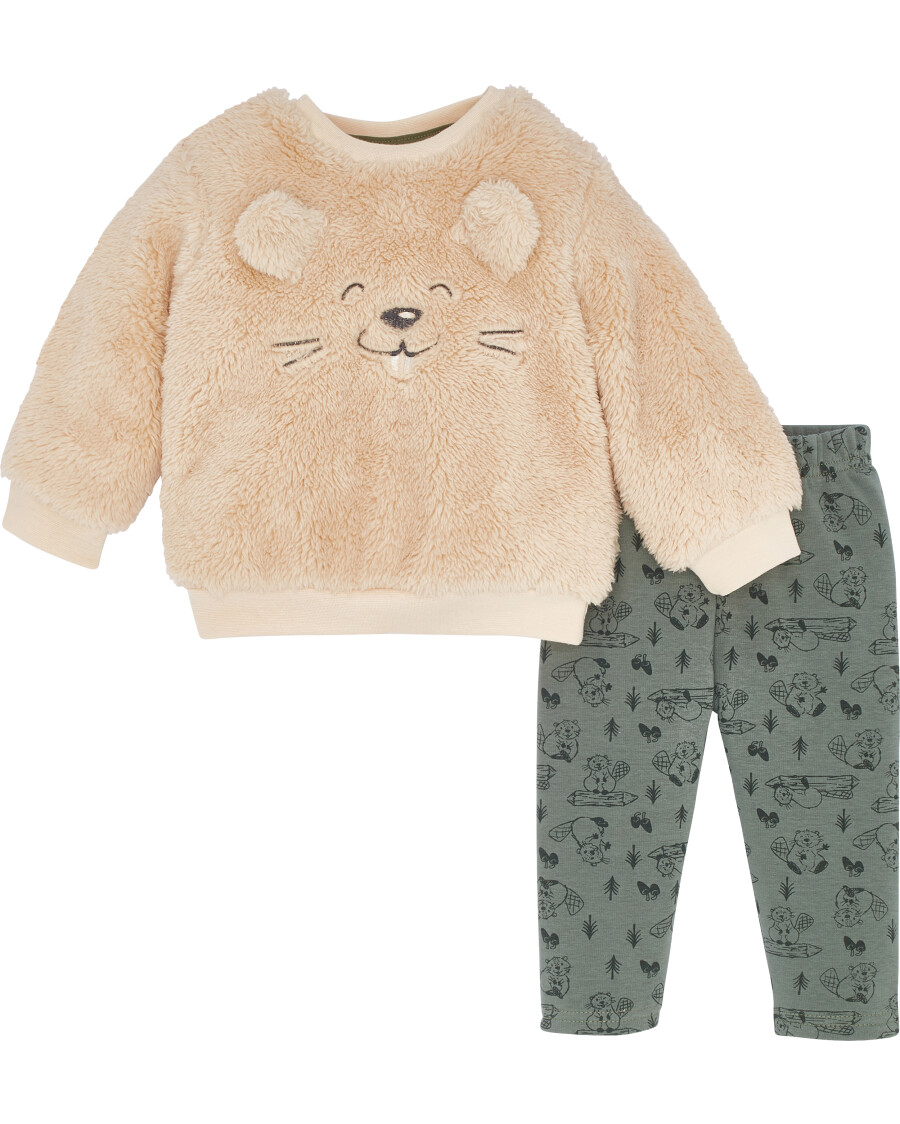 Flauschiger Fleecepullover + Pull-on-Hose