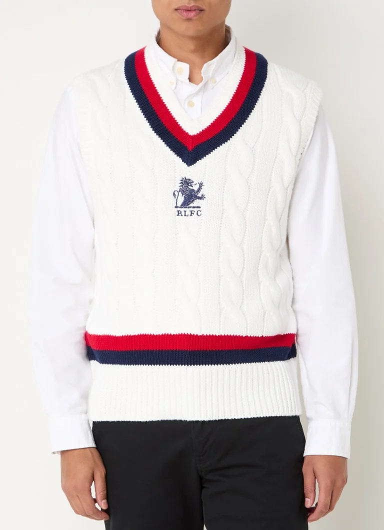 Ralph Lauren Cable knit sleeveless sweater with logo