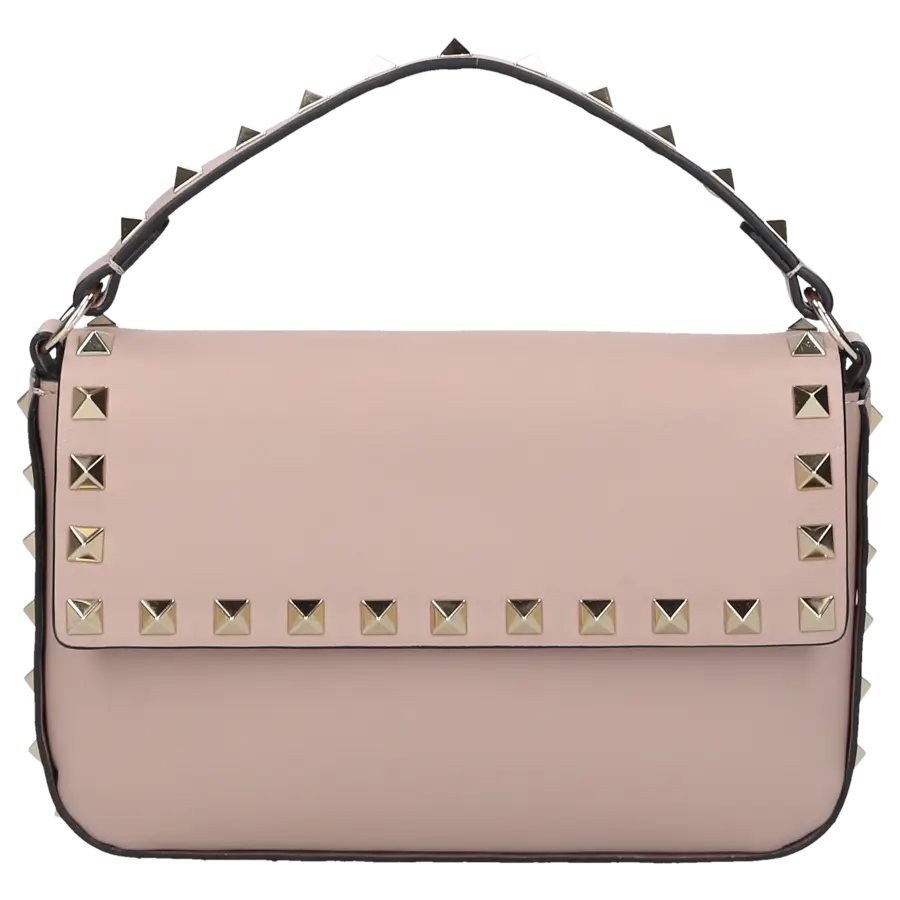 Valentino Garavani - Schultertasche ROCKSTUD Kalbsleder - beige