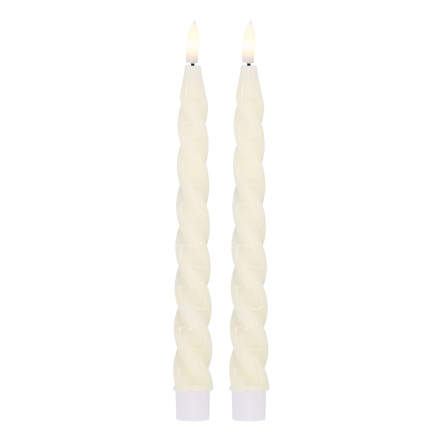 LED Stabkerzen aus Echtwachs, mit 6h Timer,24,5 cm, 2 Stück