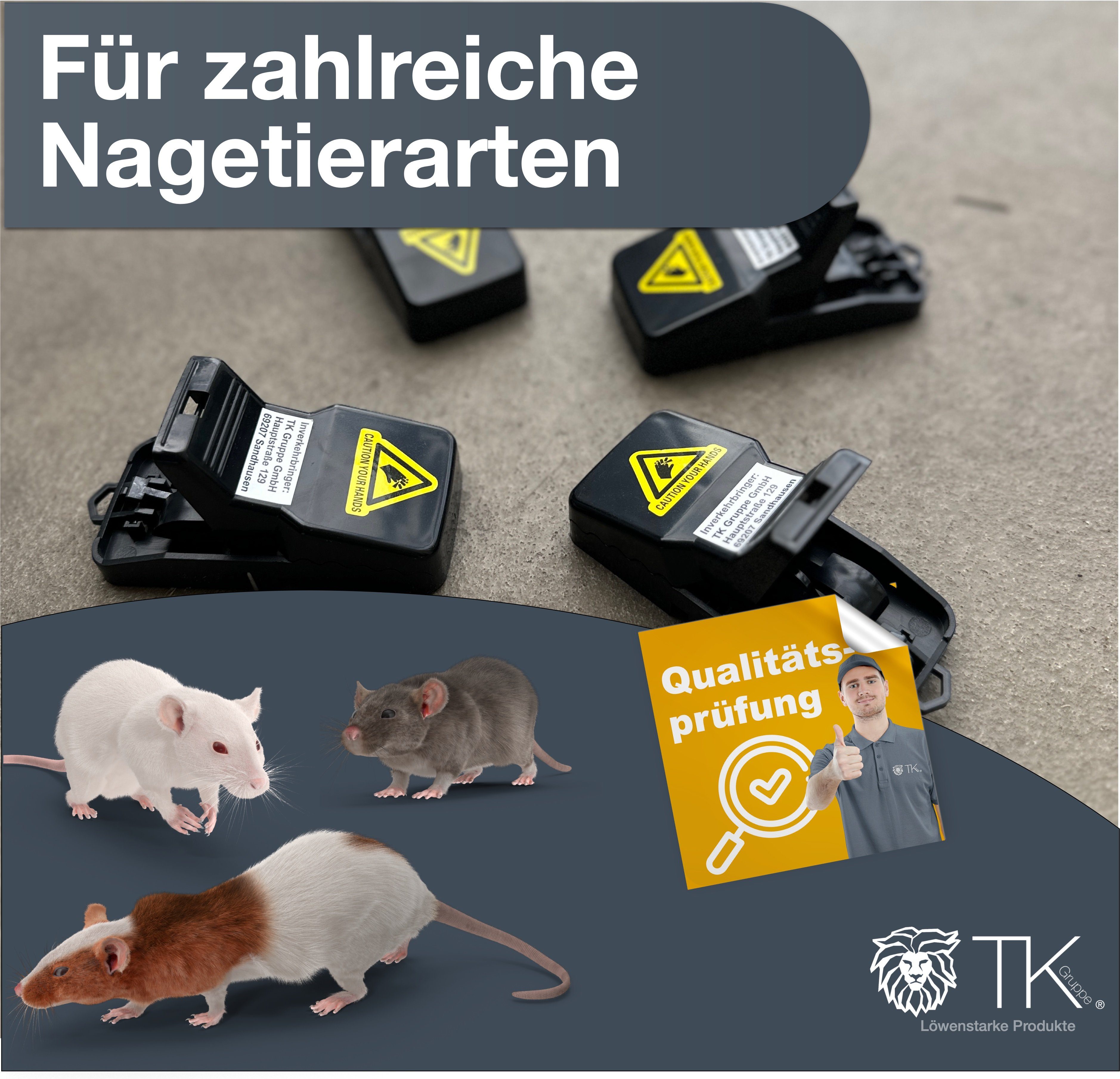 TK Gruppe Schlagfalle 8x Mausefallen Schlagfalle wiederverwendbar - Haus & Garten