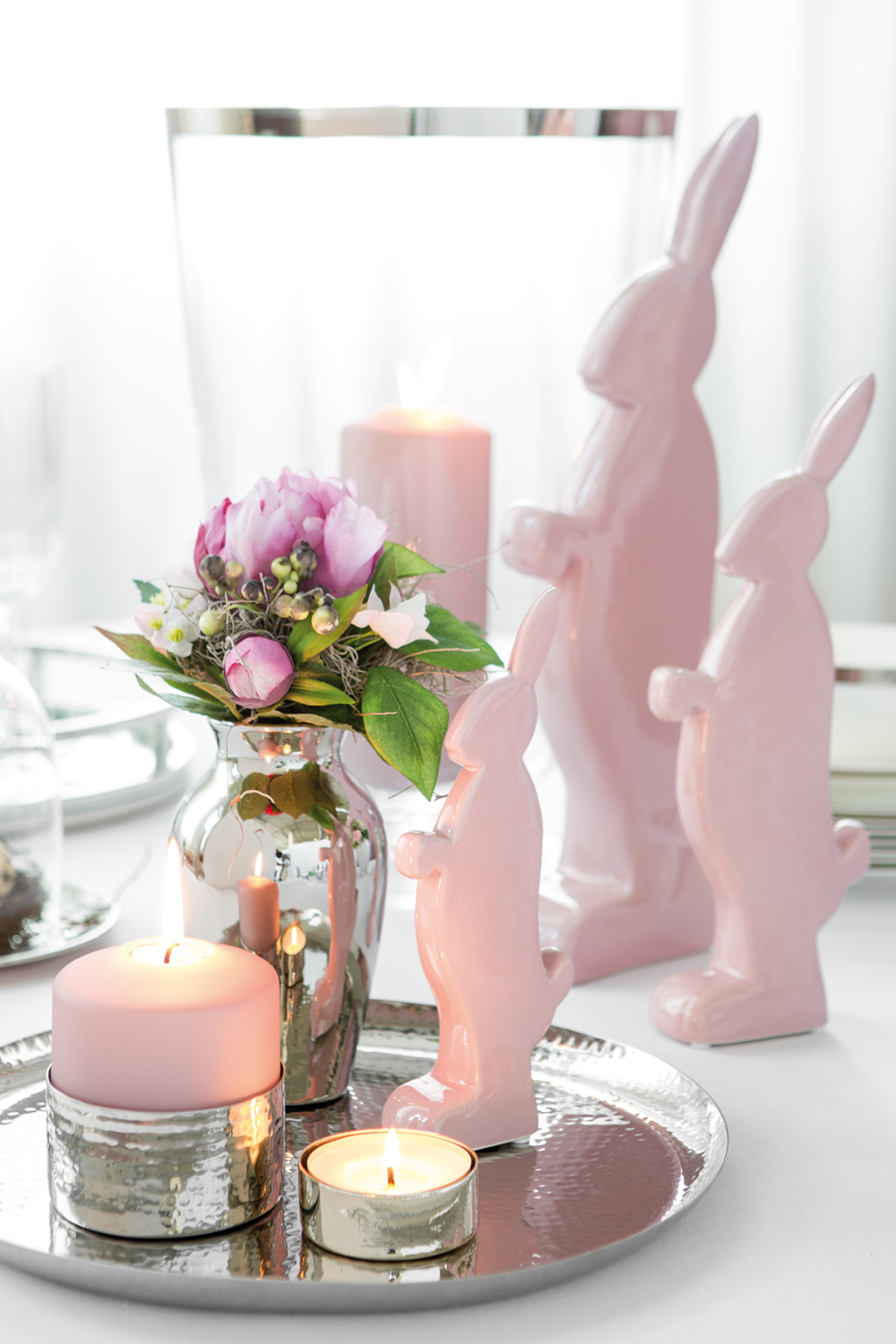 Deko-Figur Hase Pasko rose