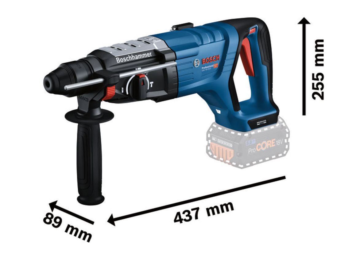 Bosch Blue 0611919004 GBH 18V-28 D Akku-Schlagbohrschrauber (ohne Akkus und Ladegerät) in XL-BOXX