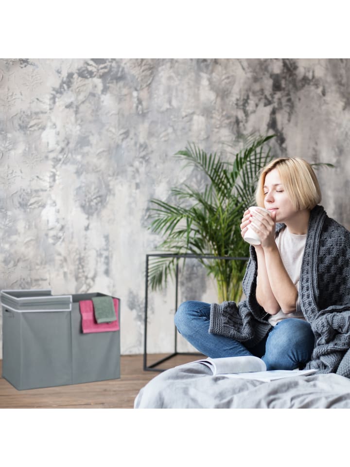 relaxdays Wäschekorb in Grau - 100 Liter günstig kaufen onesize