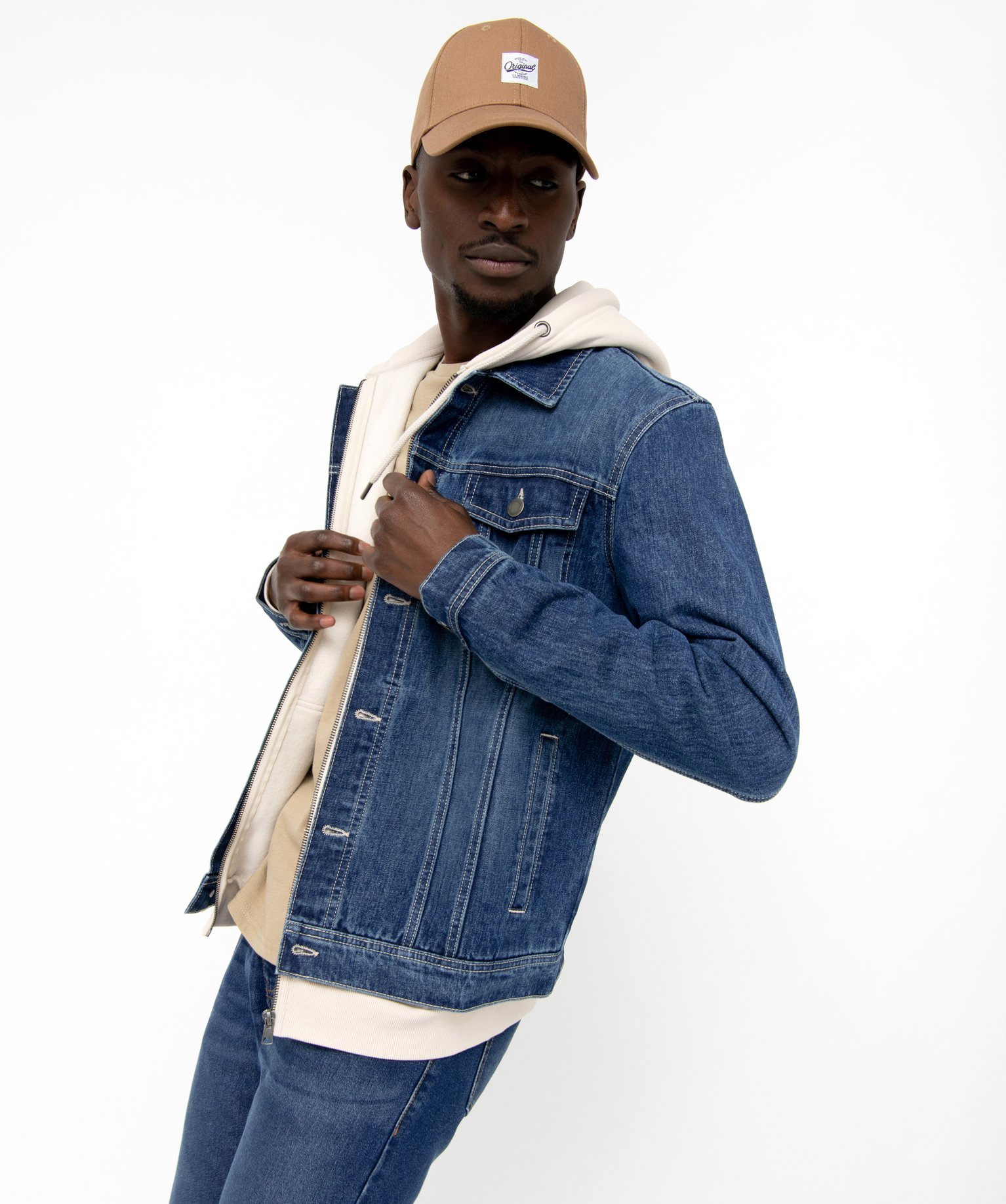Veste en jean homme coupe droite stone | GEMO