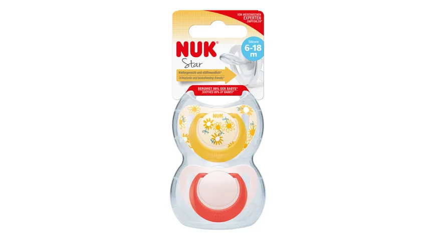 NUK Schnuller Star Silikon 6-18 Monate