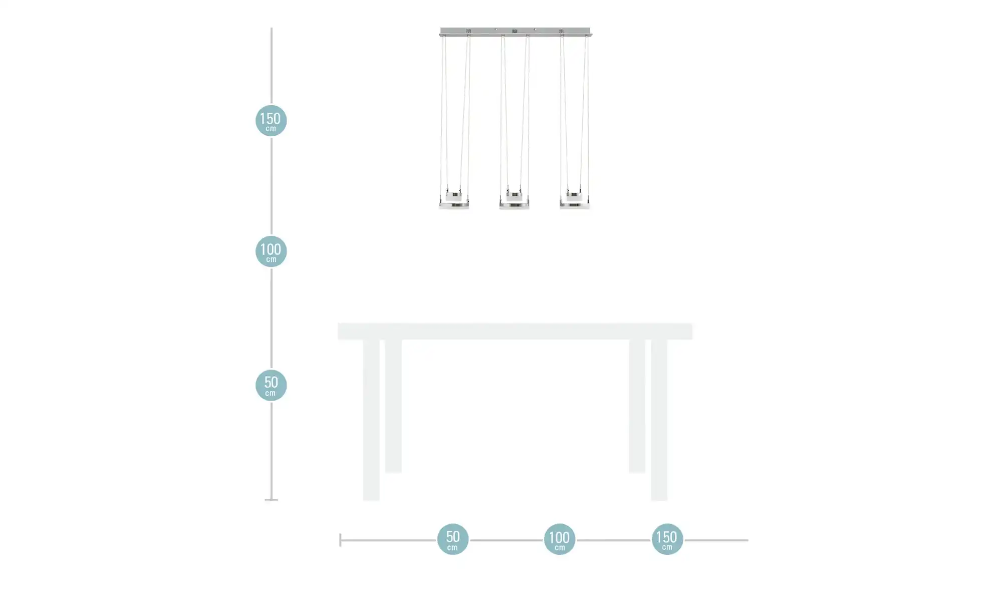 Meisterleuchten LED-Pendelleuchte, 6-flammig, nickel matt