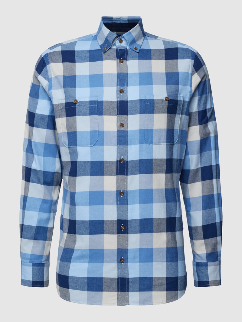 Flanellhemd mit Button-Down-Kragen in jeans