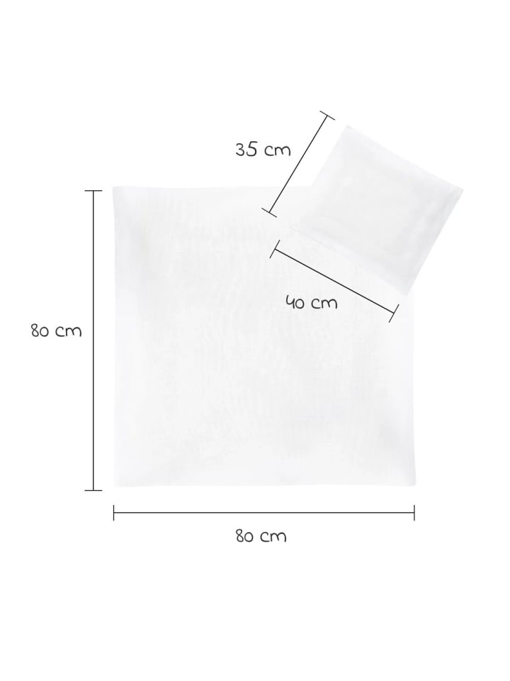 Makian Bettwäsche 80 x 80 cm - Uni Weiß in weiss günstig kaufen onesize