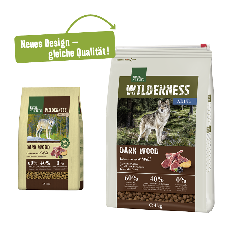 REAL NATURE Hundetrockenfutter REAL NATURE WILDERNESS Dark Wood Lamm mit Wild 4 kg