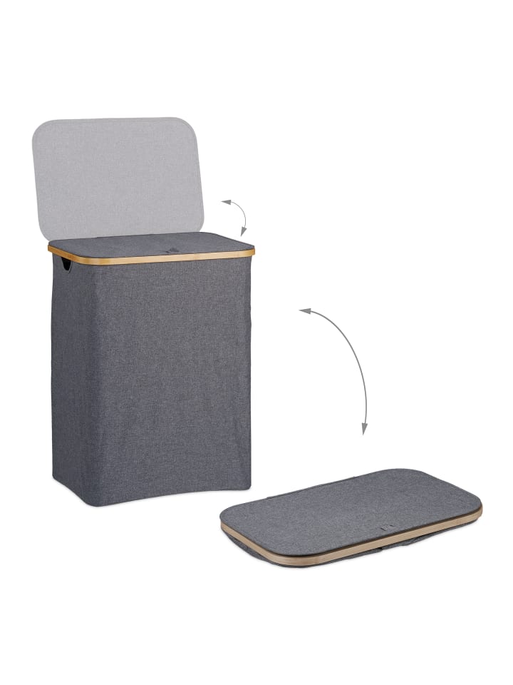 relaxdays Wäschekorb in Grau/ Natur - 130 l günstig kaufen onesize