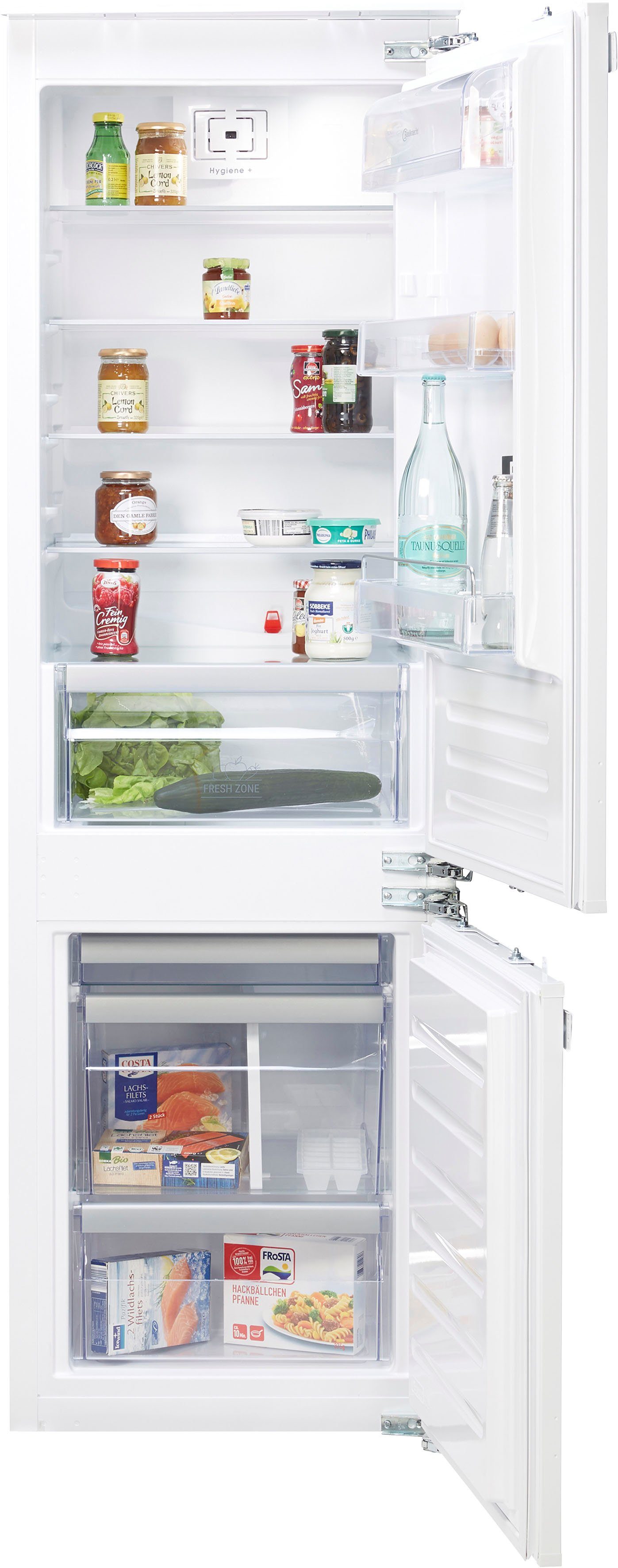 BAUKNECHT Einbaukühlgefrierkombination KGIL 180F2 P, 177 cm hoch, 55,7 cm breit, Hygiene Plus