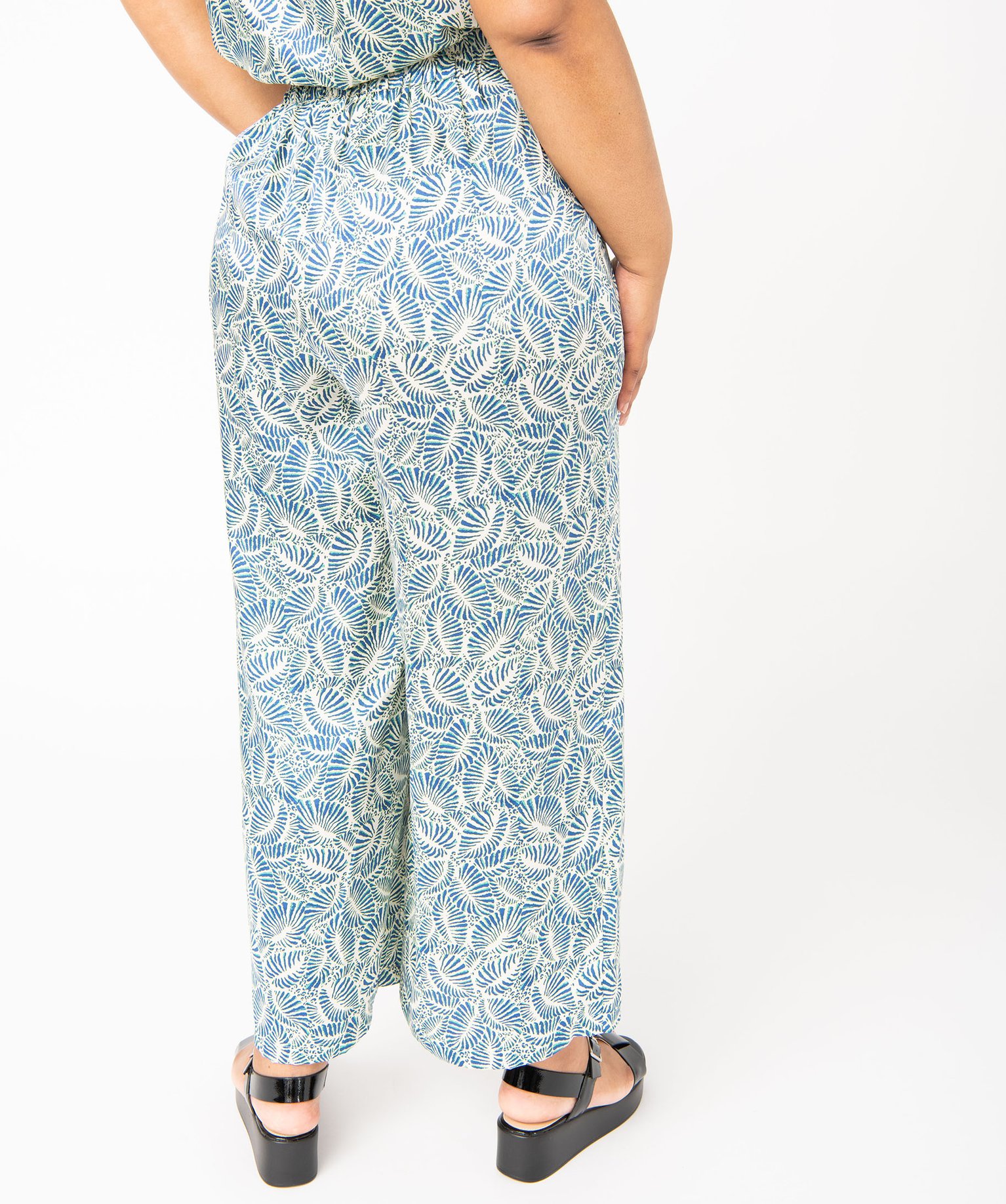 Pantalon en satin imprimé femme grande taille imprime | GEMO