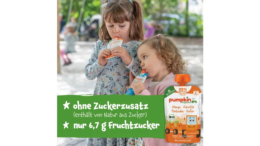 pumpkin organics Bio Quetschie: Mango, Karotte, Pastinake, Hafer 100 g