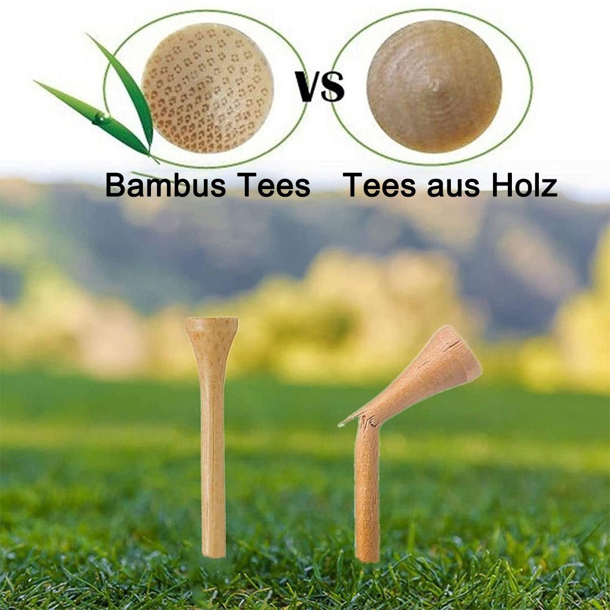 ZmdecQna Golftee Professionelle Bambus-Golf-Tees für Training, reduziert Reibung