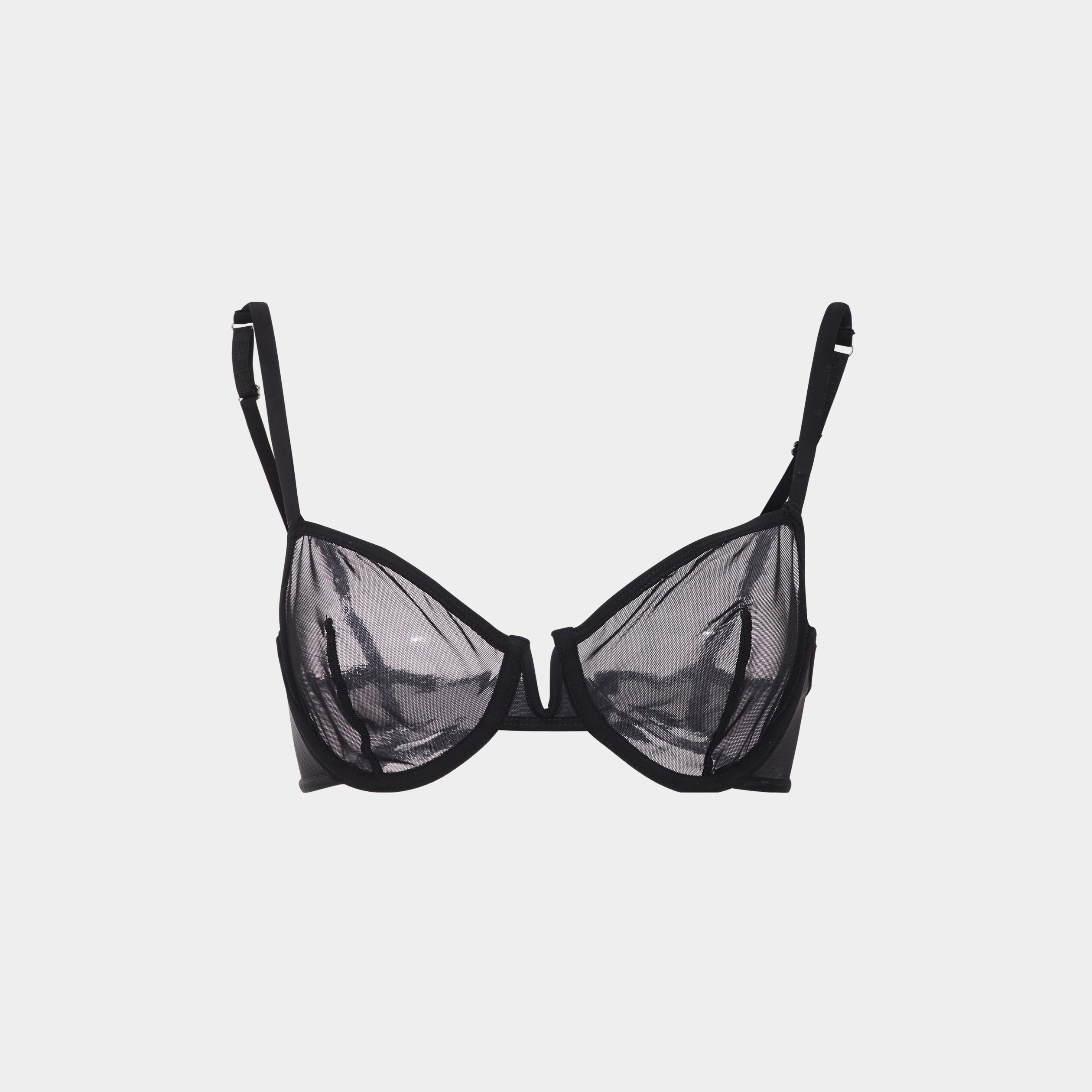 Soutien-gorge corbeille en mesh noir femme | La Halle