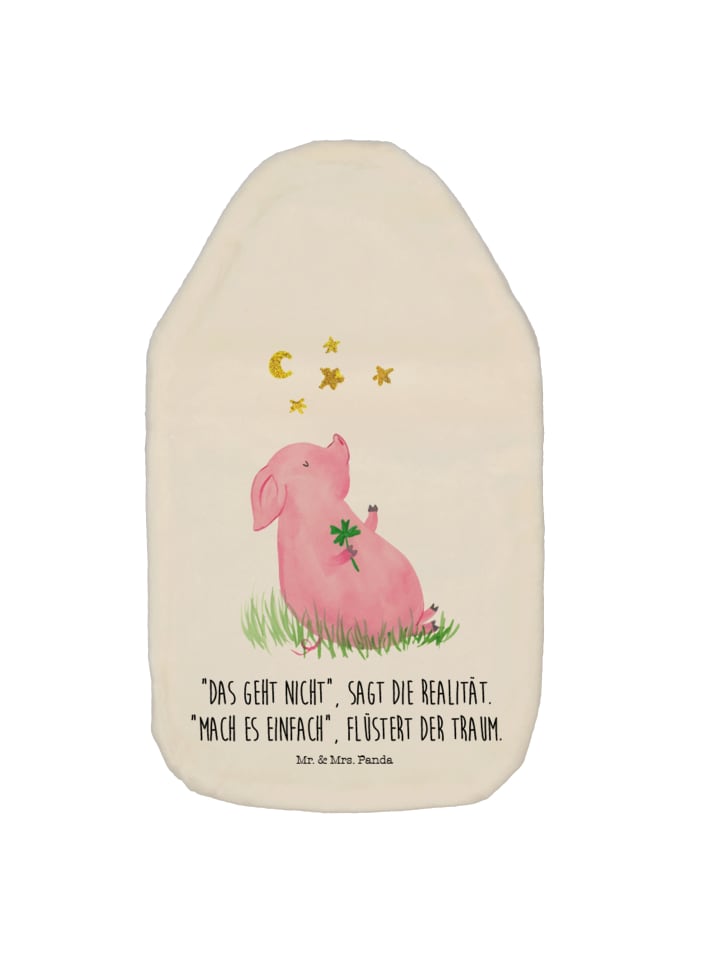 Mr. & Mrs. Panda Wärmflasche Schwein Glück mit Spruch in Weiß günstig kaufen onesize