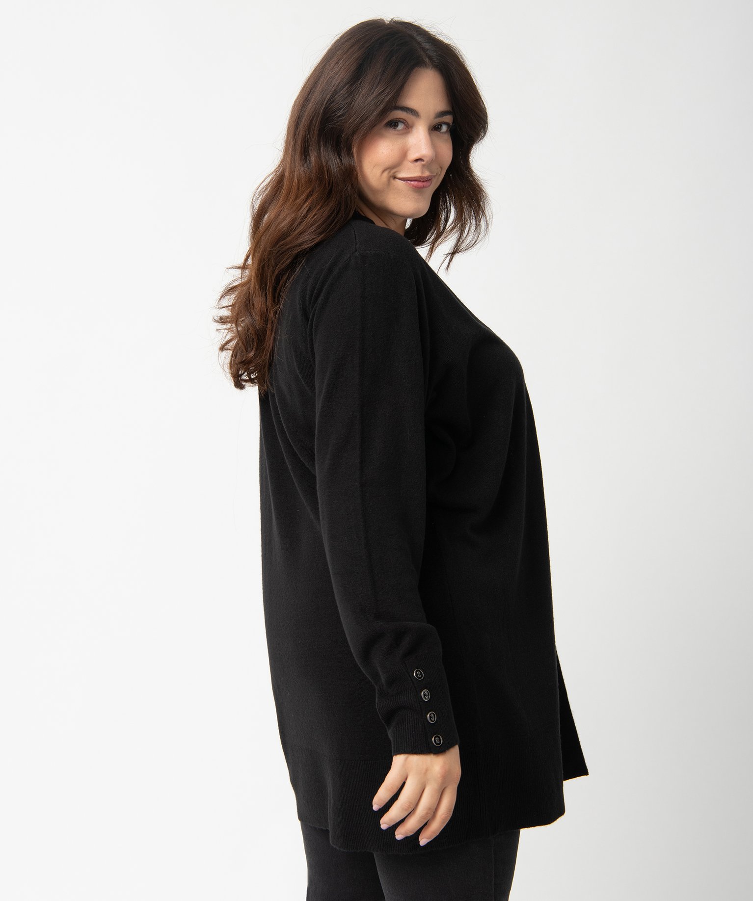 Gilet femme grande taille coupe longue noir | GEMO