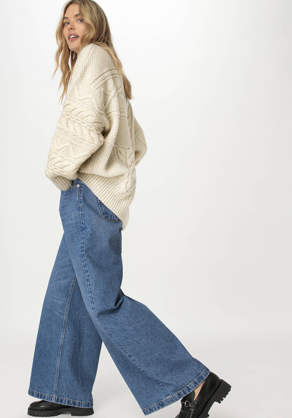 WUNDERKIND X HESSNATUR Jeans High Rise Flared aus reinem Bio-Denim