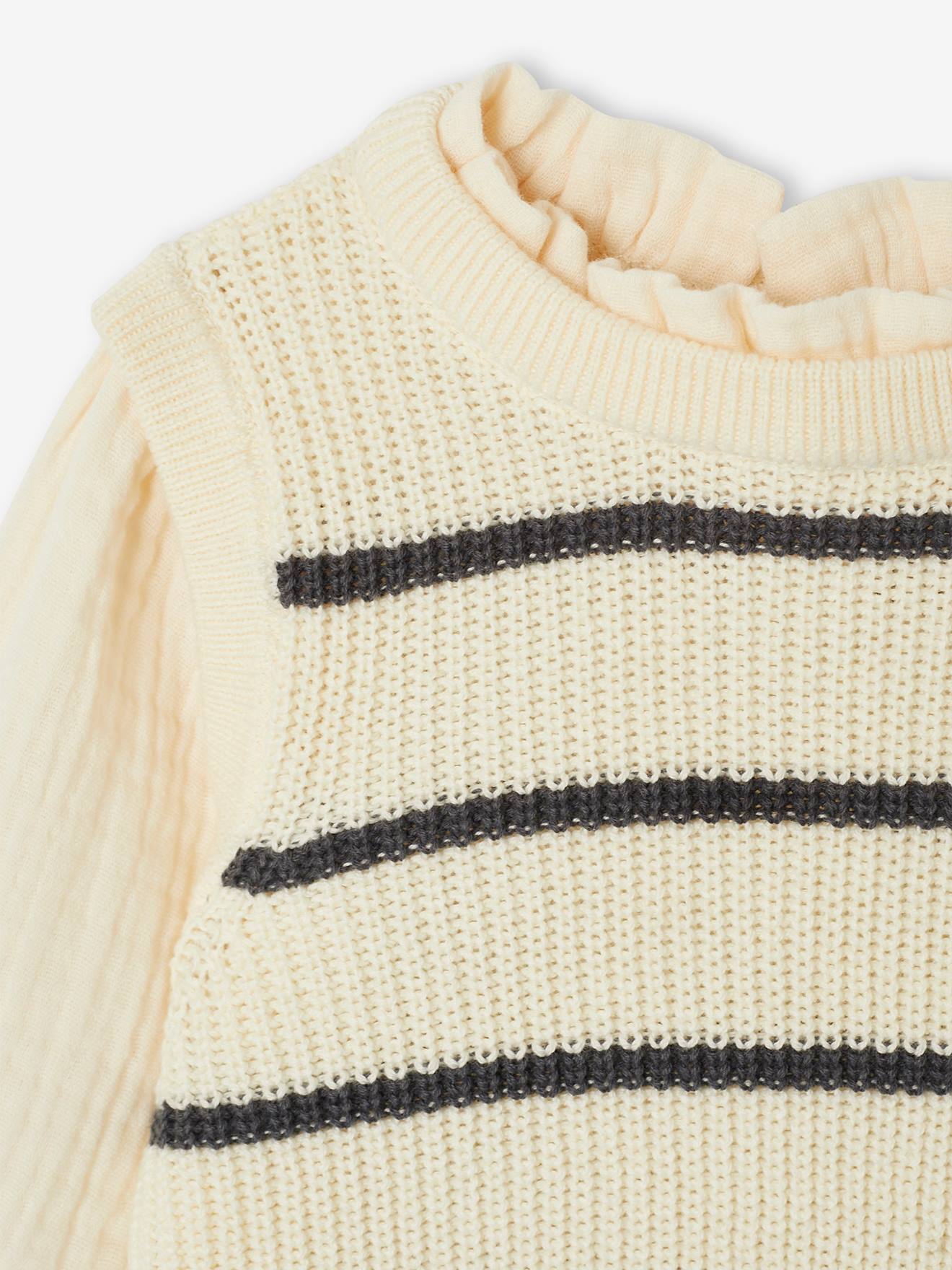 Vertbaudet Baby 2-in-1-Pullover - wollweiß