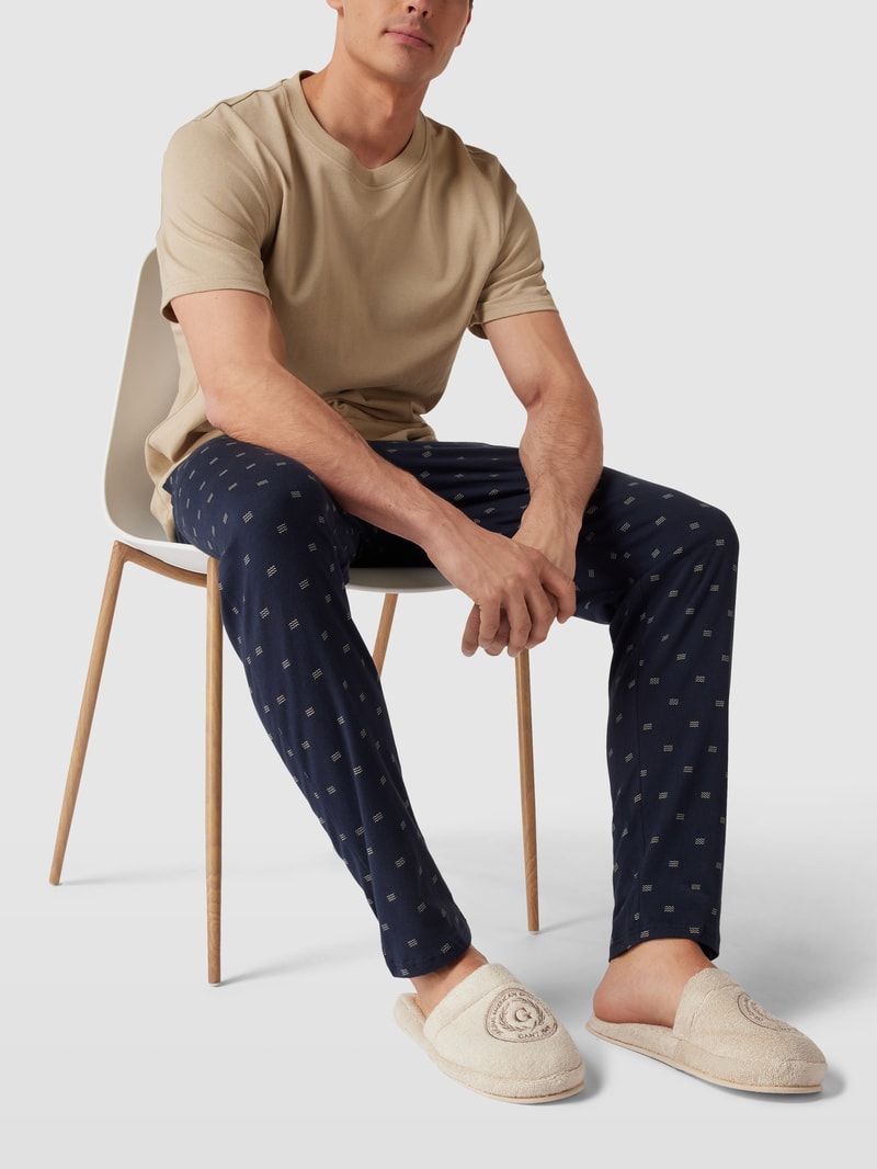 Hausschuhe mit Label-Stitching Modell 'CREST' in sand