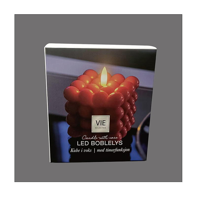 Vie Selected Kube LED-lys 8,5x8,5x7,5 cm m/timer rød