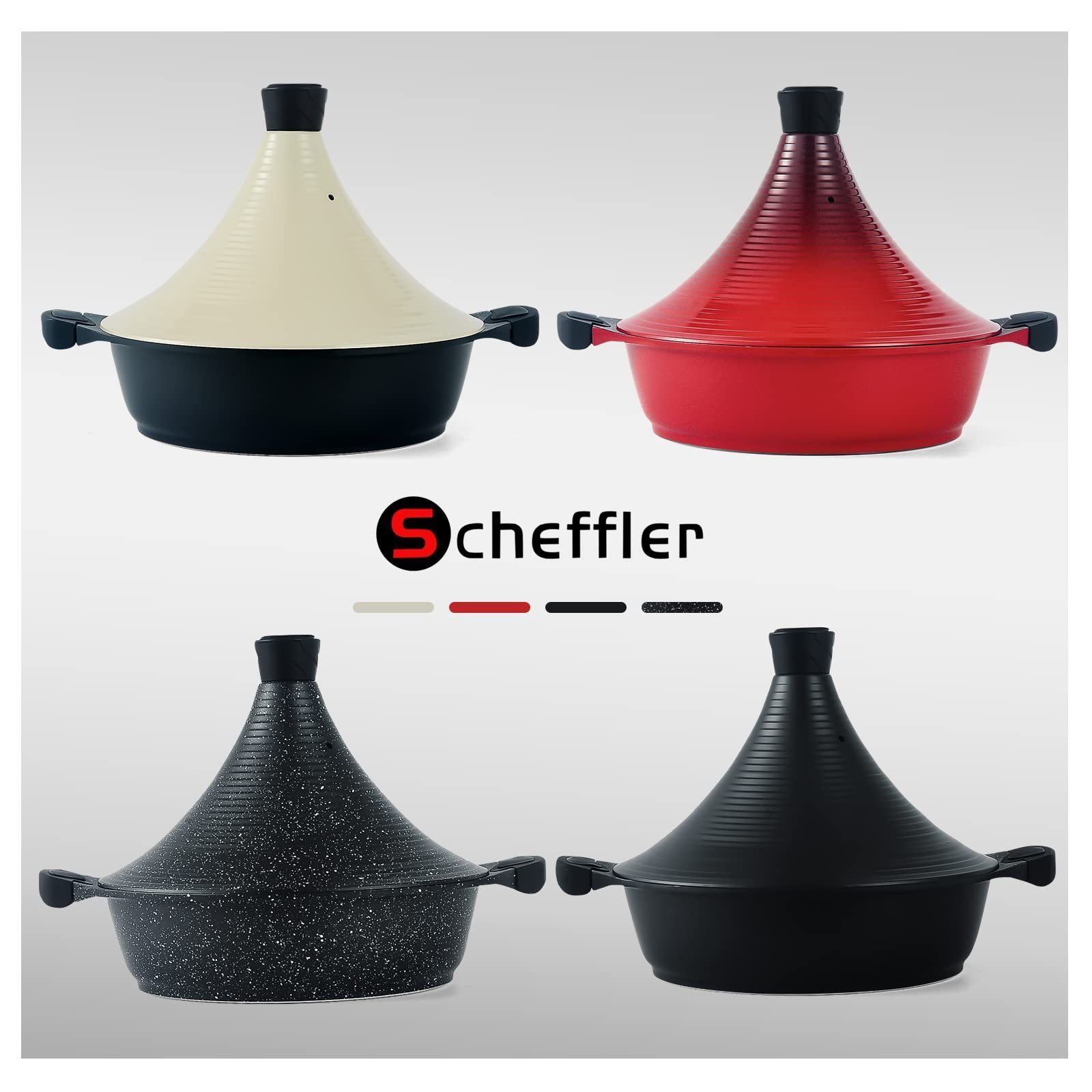 Scheffler Dampfgartopf Tajine Topf - Marokkanische Tagine Antihaftbeschichtung, Aluminium (Topf mit kegelförmigem Deckel), Induktion, induktionsgeeignet