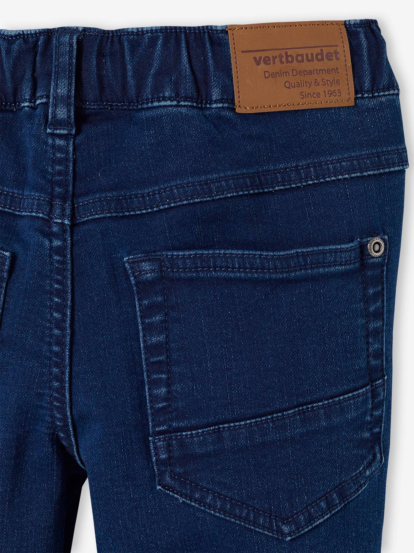 Slim en molleton effet denim garçon facile à enfiler stone