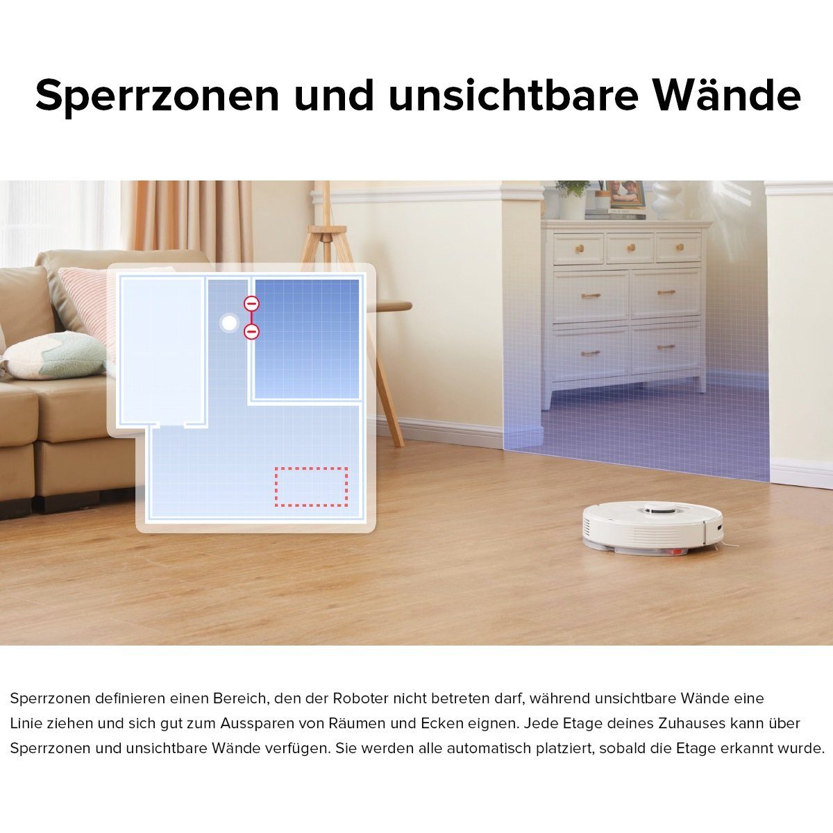 Roborock Saugroboter Q7 Max, 58,00 W, 4200Pa, 4 Karten Speichern, Teppichboden reinigen, Roboter Staubsauger, 3D-Map, Kindersicherung, App-Steuerung (VS Roborock S7, S5 Max)