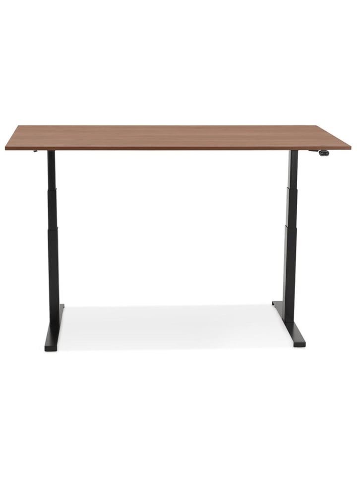 KADIMA DESIGN Schreibtisch 140x70 cm elektrisch höhenverstellbar in Braun-Schwarz günstig kaufen