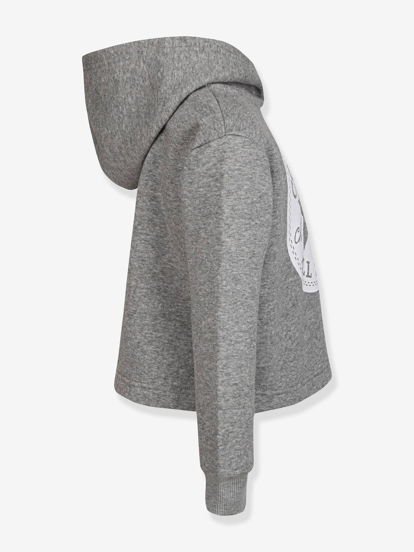 Sweat à capuche Chuck Patch Cropped Hoodie CONVERSE gris