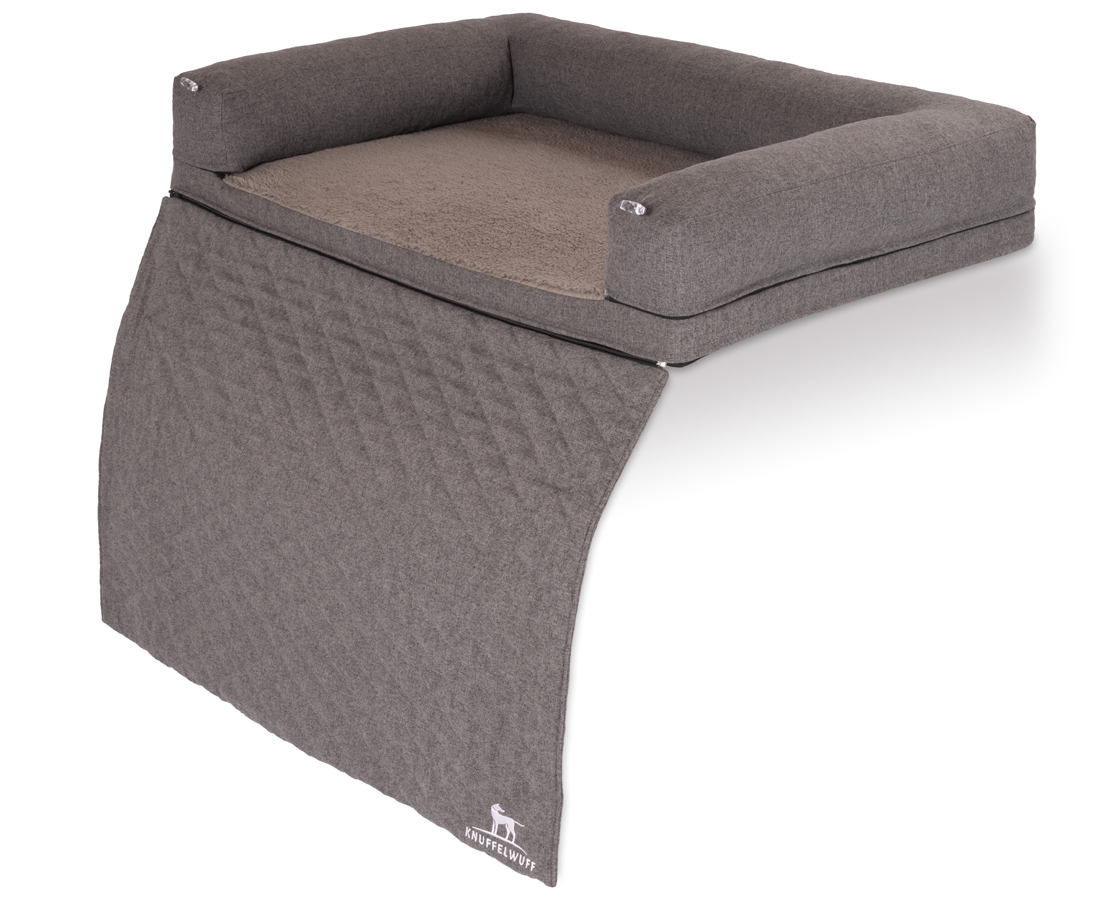 Knuffelwuff Hundebetten Knuffelwuff orthopädisches 2in1 Sofaschutz Hundebett Yona grau M-L