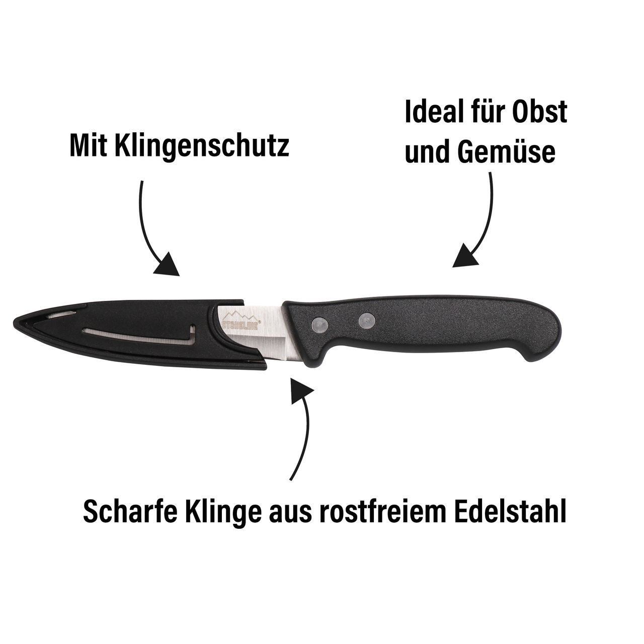 STONELINE® 18,7 cm Schälmesser, mit Klingenschutz