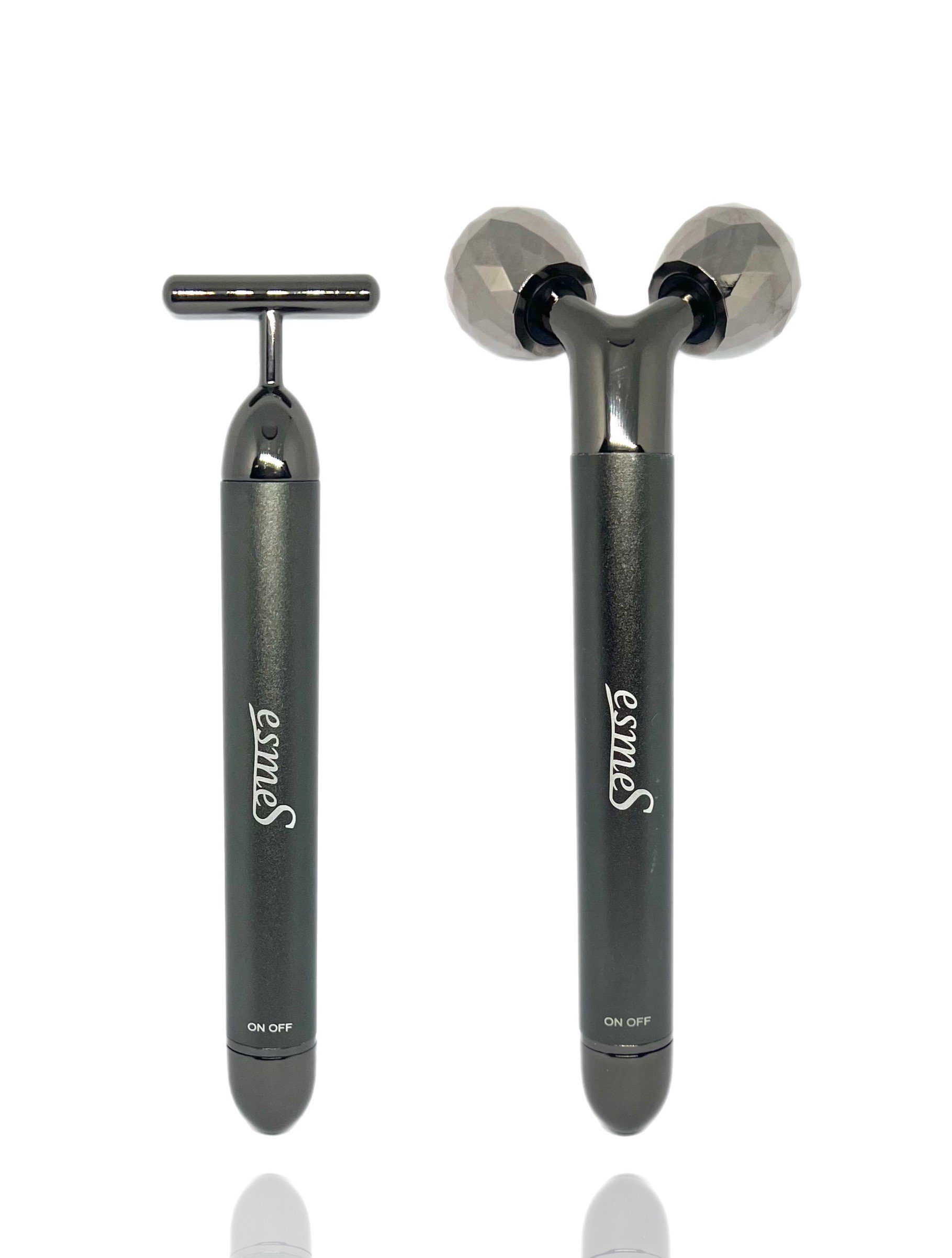 Esmes Gesichtsmassagegerät, 2-tlg., Gesicht und Beauty Set,Massagerolle,T-förmiges Gesichtsmassagegerät