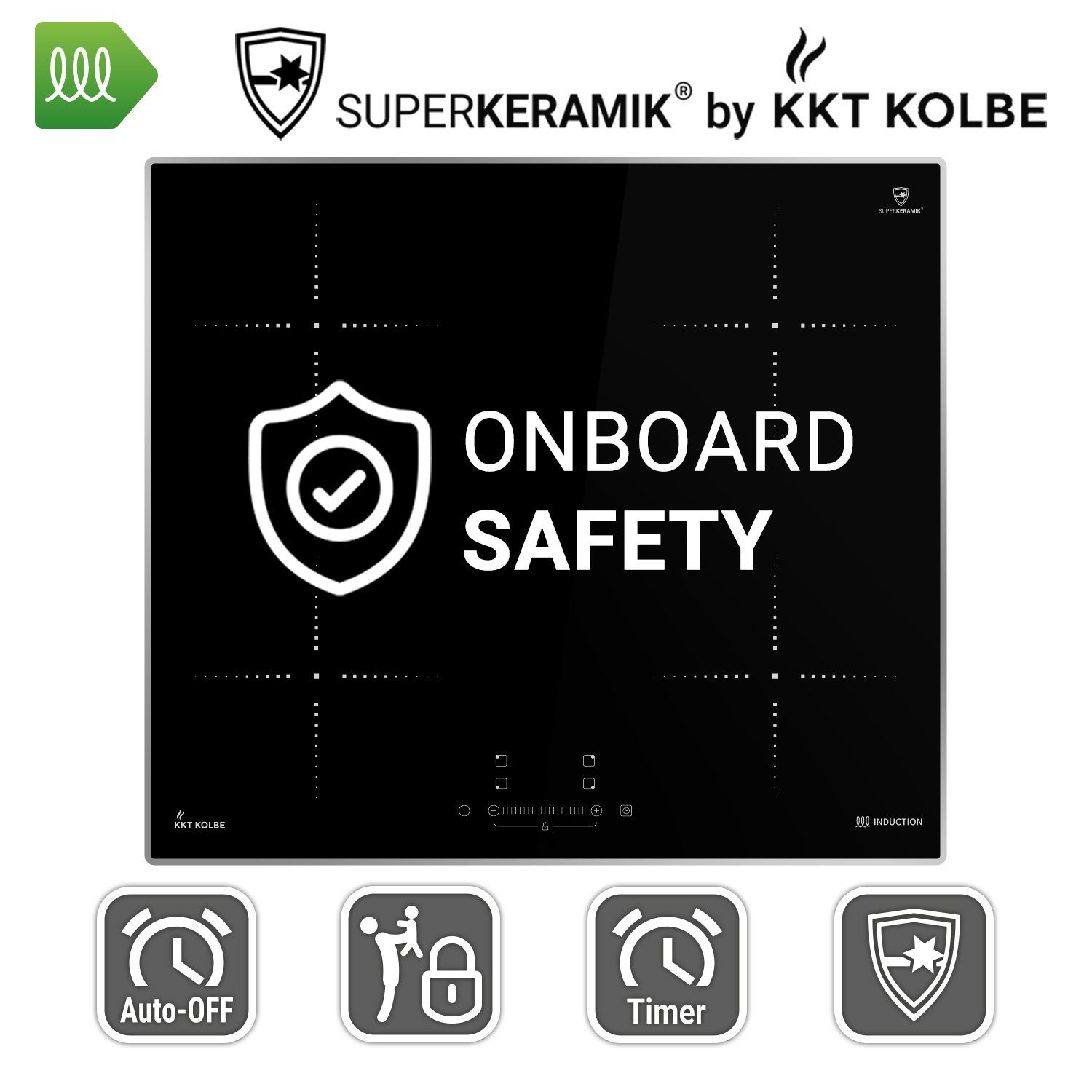 KKT KOLBE Induktions-Kochfeld IND5900BAL, 59cm / 9 Stufen / 4 Zonen / Touch Control / LED-Anzeige / Designrahmen