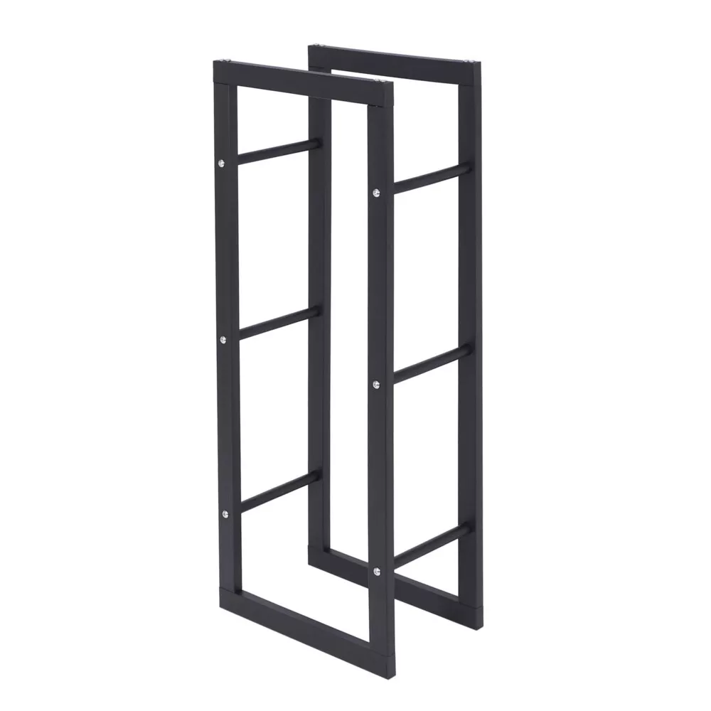 Never Outdoor modernes Kaminholzregal schwarz