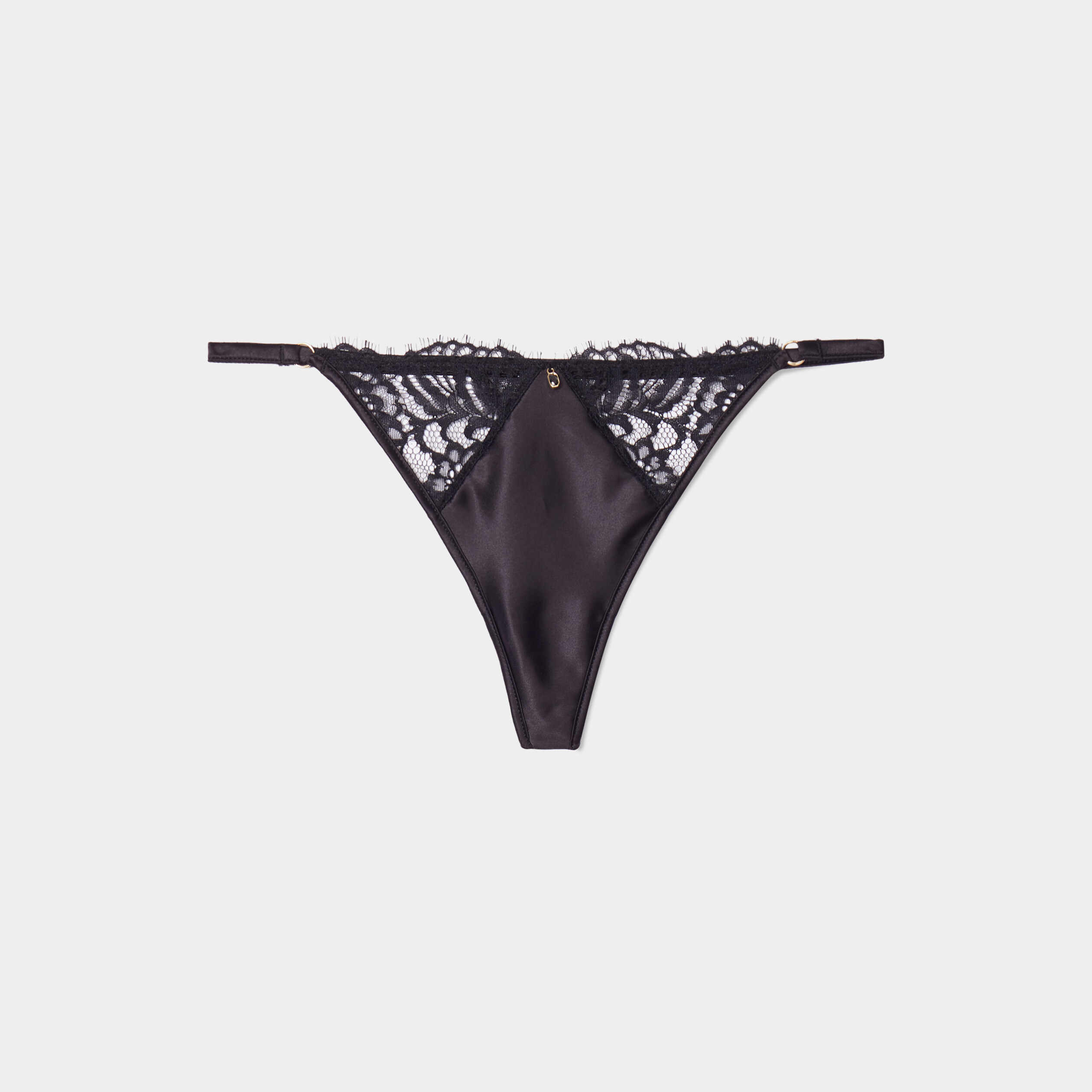 String satin et dentelle noir femme | La Halle
