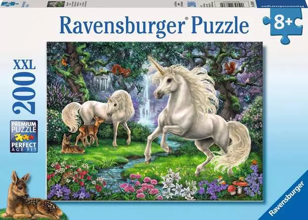 Kinderpuzzle ab 8 Jahren - Geheimnisvolle Einhörner - 200 Teile