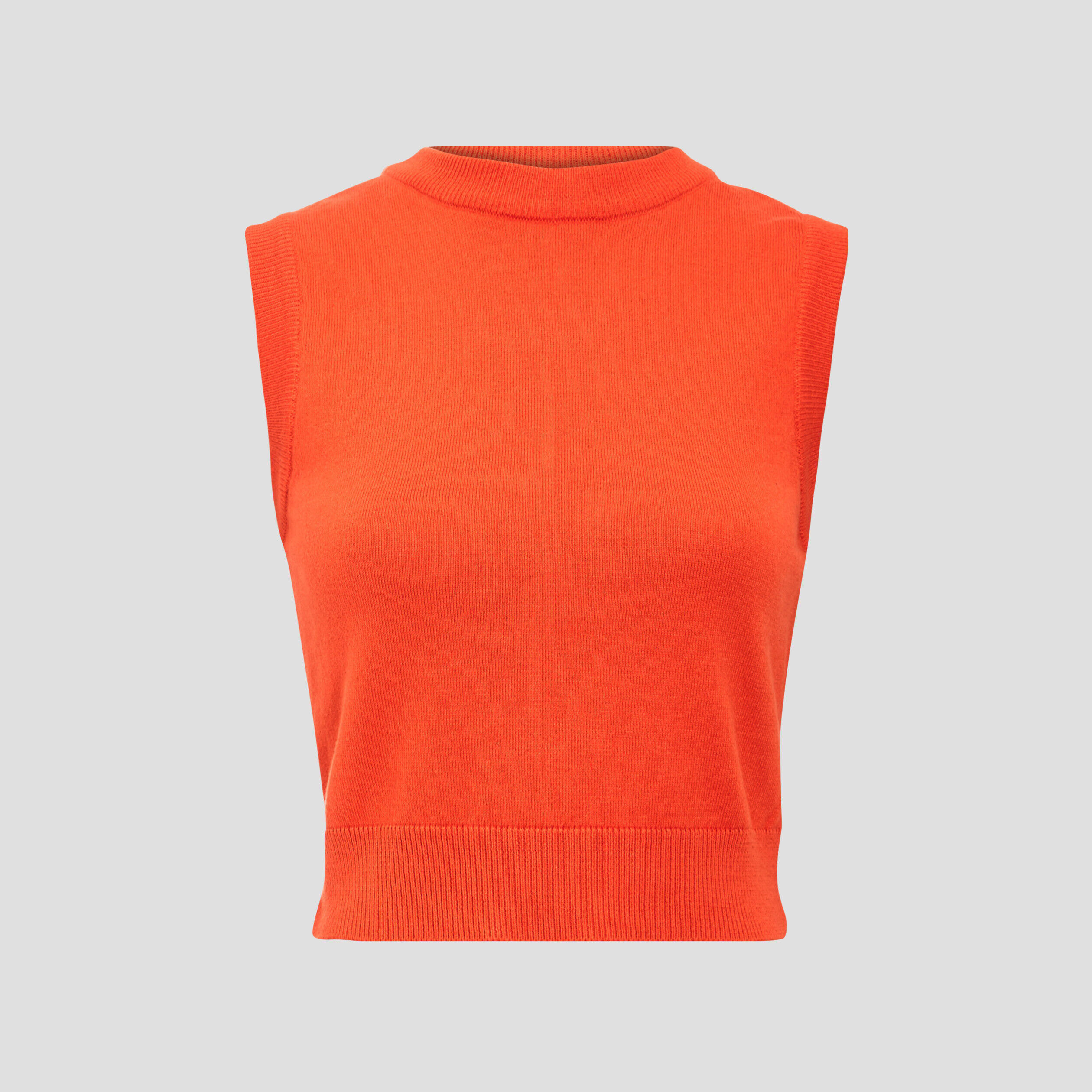 Pull débardeur sans manches orange femme | Cache Cache