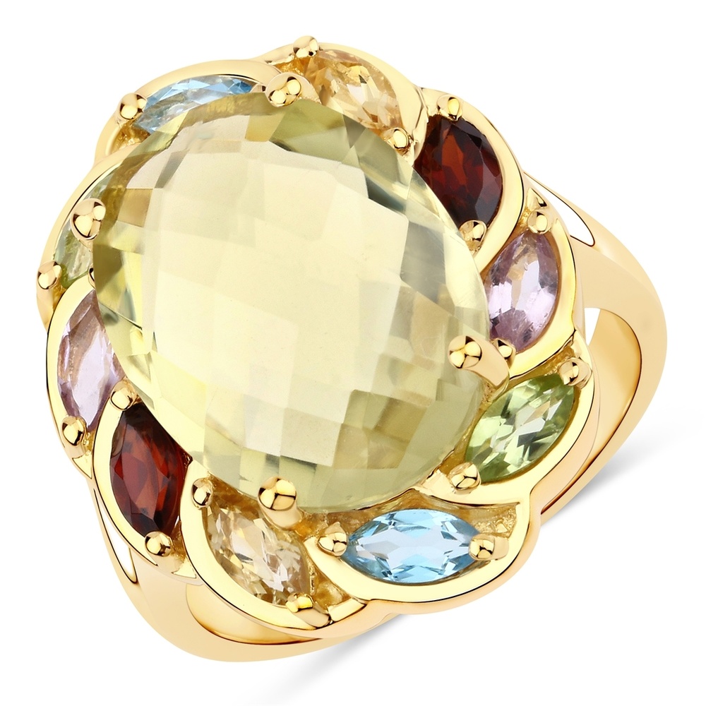 Rafaela Donata Bague Argent sterling Quartz citron en Or jaune Bague
